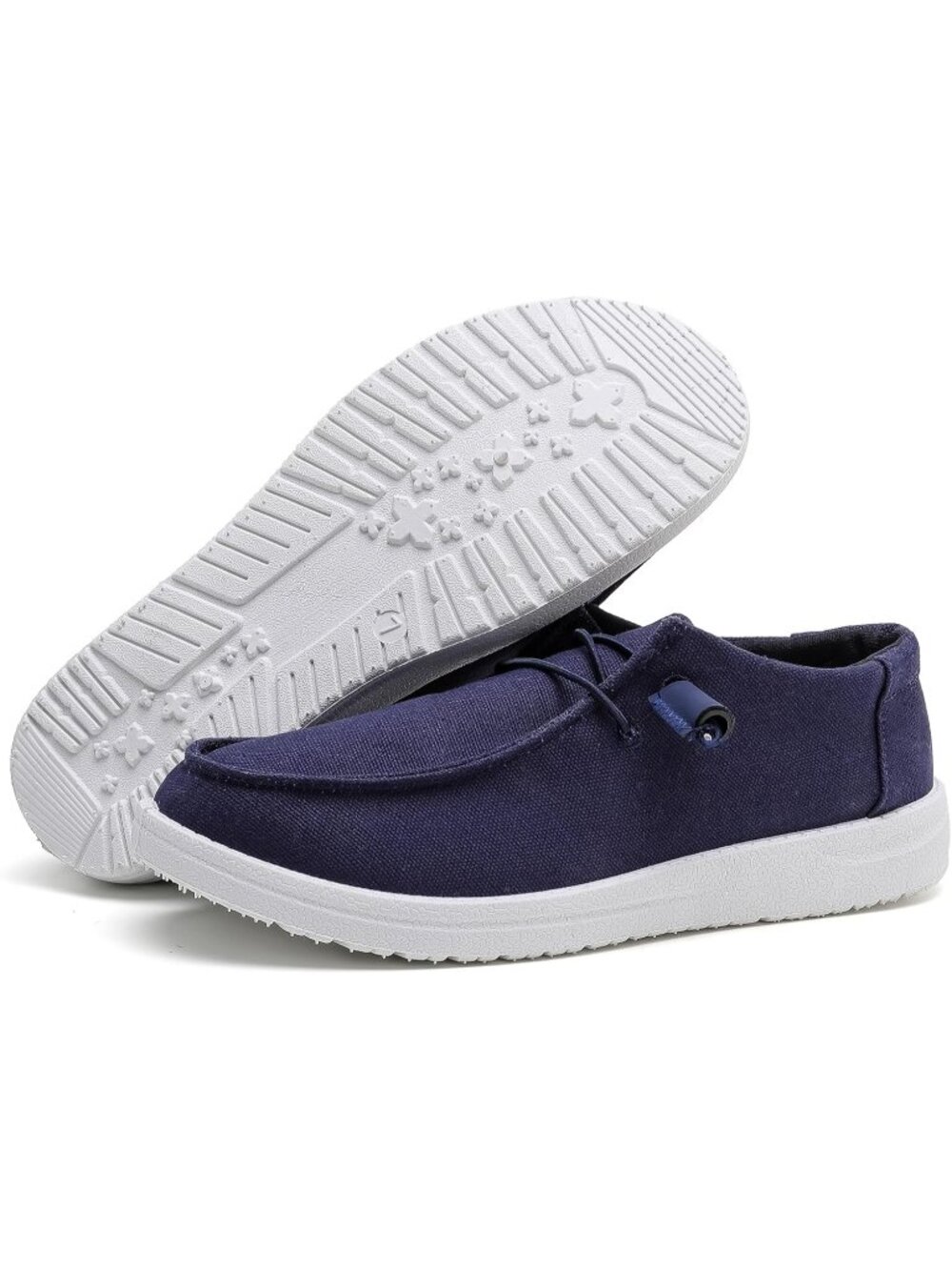 🆕Women's Navy Blue Loafers Casual Slip-On Canvas Shoes Breathable Lightweight